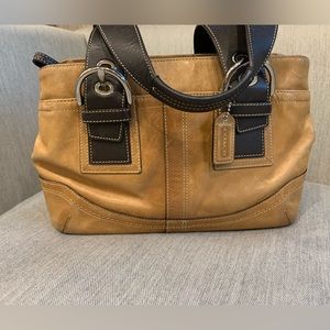 Coach Tan and Brown Purse Bag F10911